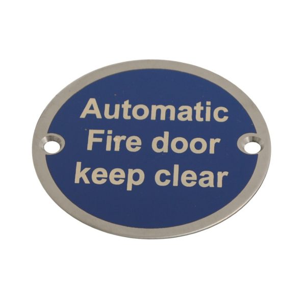 Disc Auto. Fire Door Keep Clear PSS 76mm