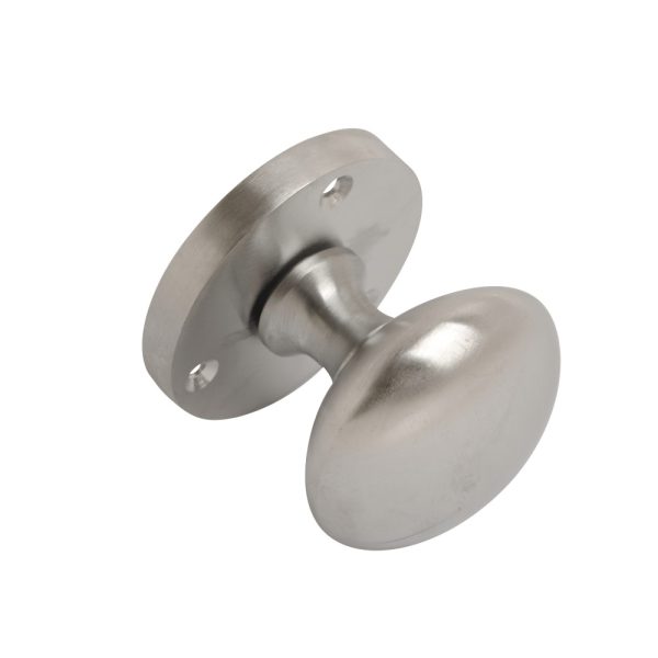 Victorian Mortice Knob Satin Chrome 53mm