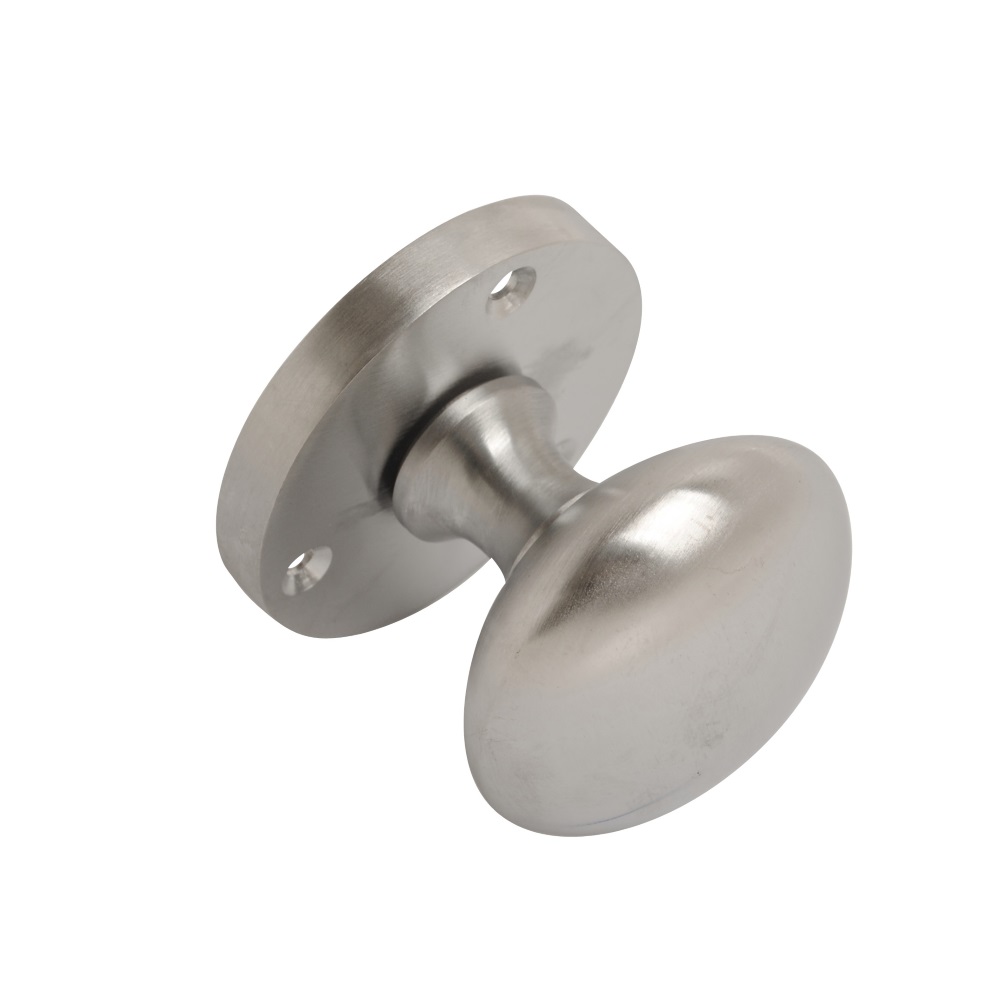 Victorian Mortice Knob Satin Chrome 53mm