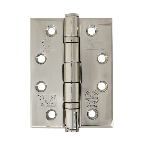 Stainless Steel Ball Bearing Hinge 100mm CE/UKCA13 Rated Polished