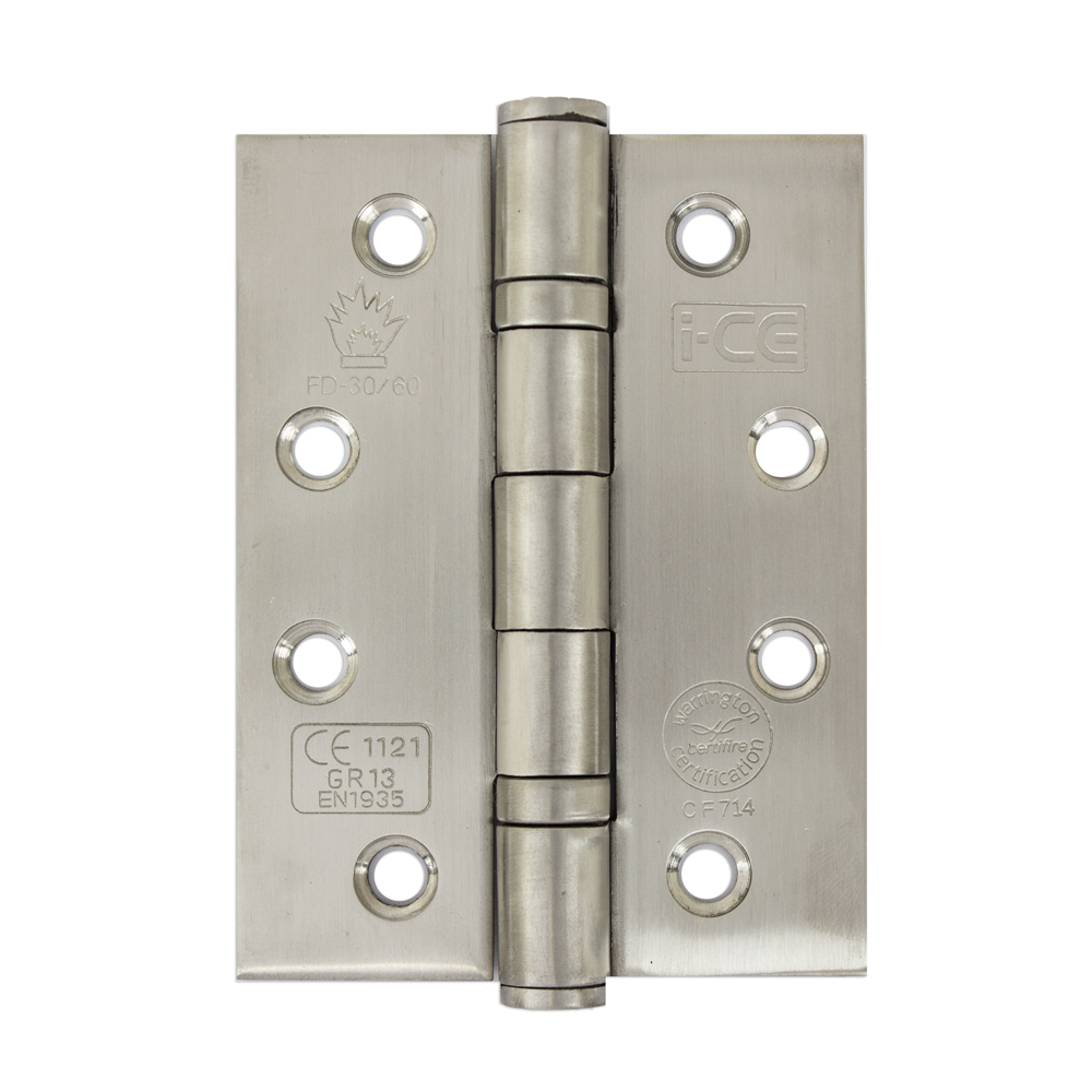 Stainless Steel Ball Bearing Hinge 100mm CE/UKCA13 Rated Satin