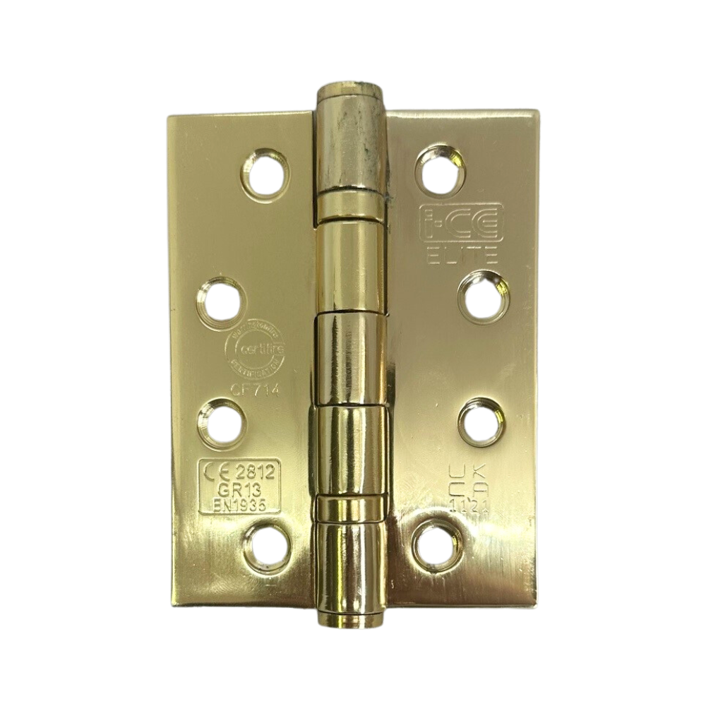 Stainless Steel Ball Bearing Hinge 100mm CE/UKCA13 Rated Electro Brass
