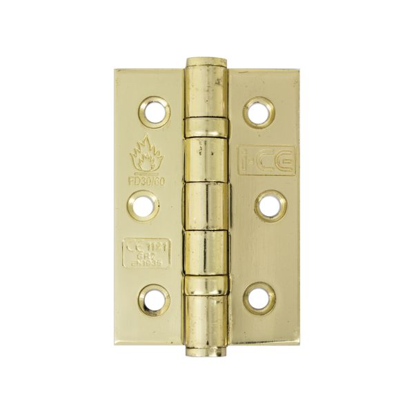 Stainless Steel Ball Bearing Hinge 76mm CE/UKCA7 Rated Electro Brass