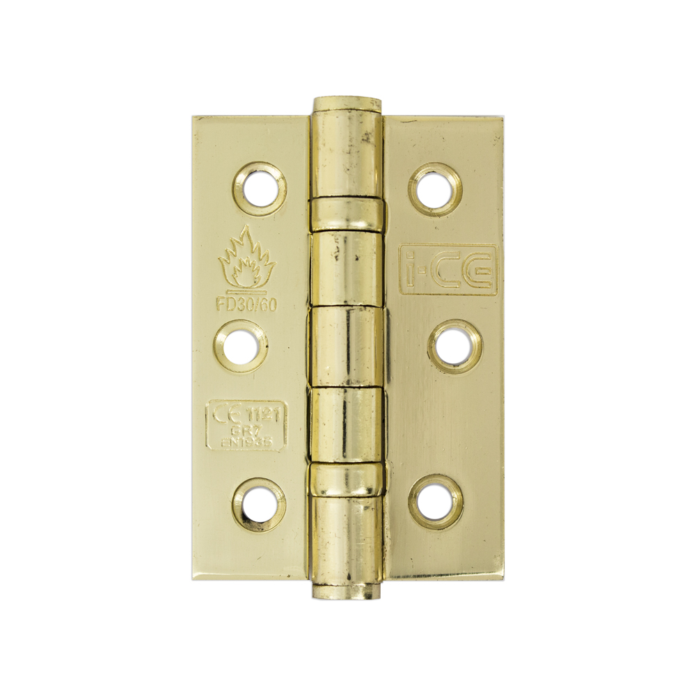 Stainless Steel Ball Bearing Hinge 76mm CE/UKCA7 Rated Electro Brass
