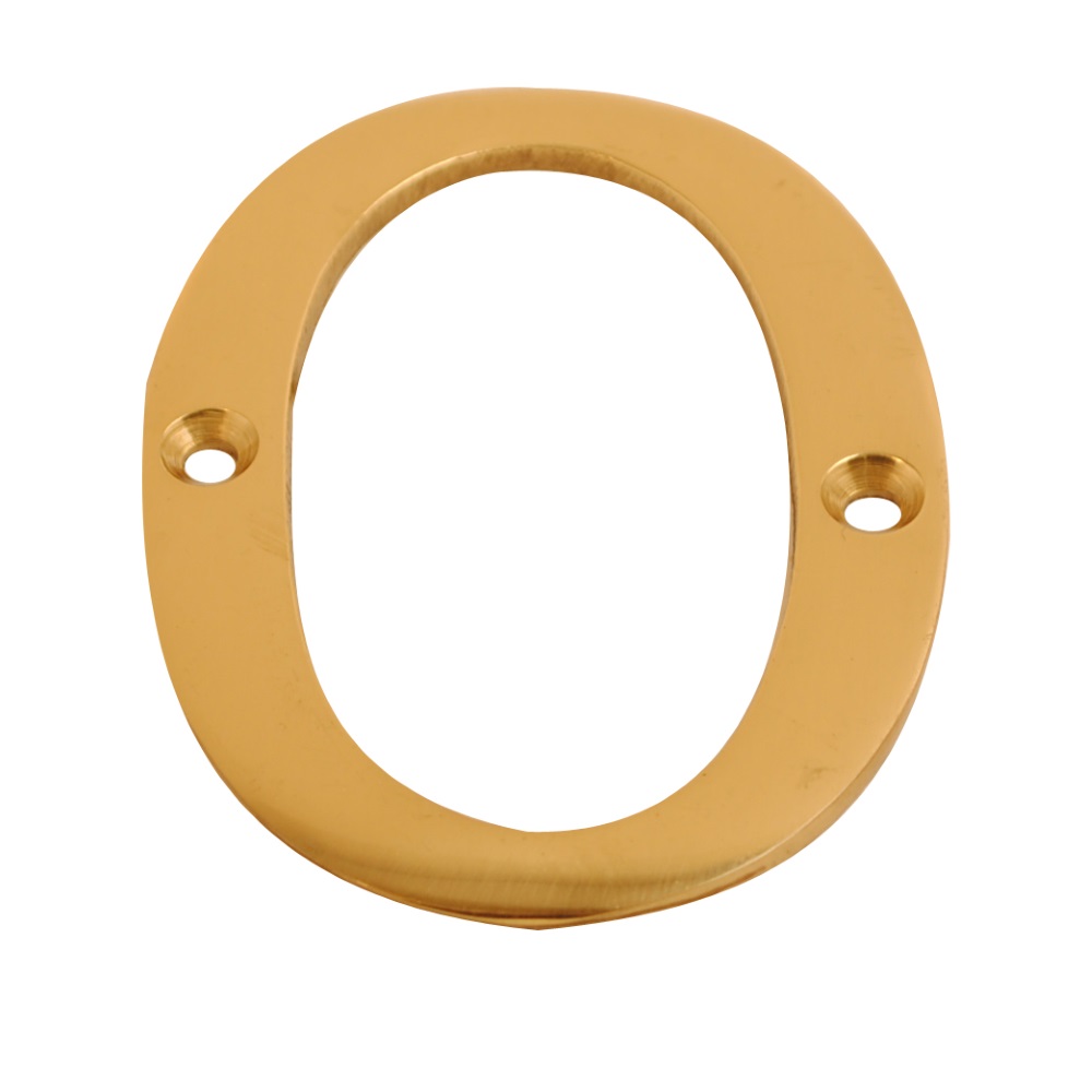 Numeral Figure 0 Brass 75mm