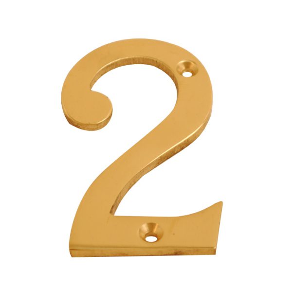Numeral Figure 2 Brass 75mm