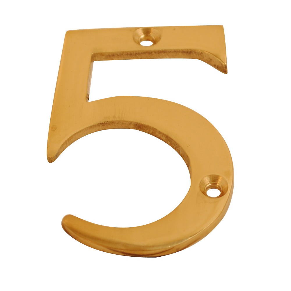 Numeral Figure 5 Brass 75mm