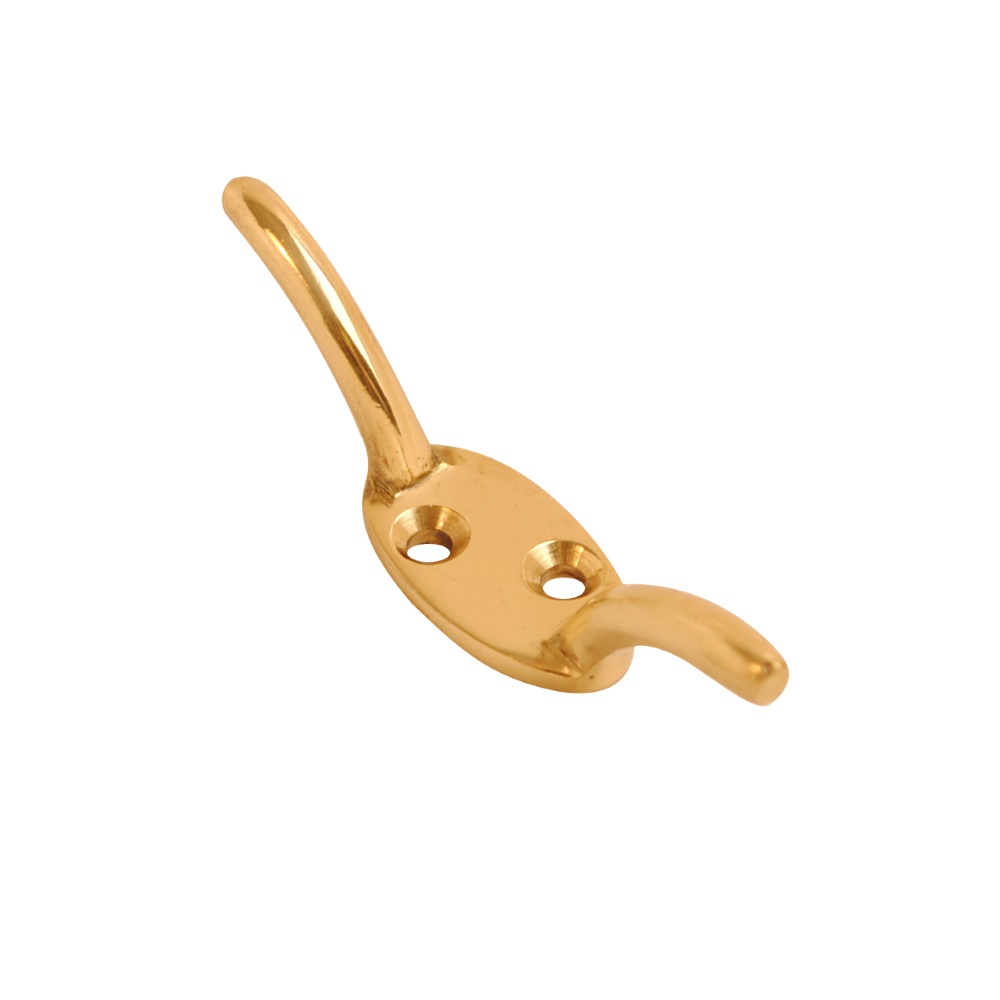 Cleat Hook Polished Brass 63mm
