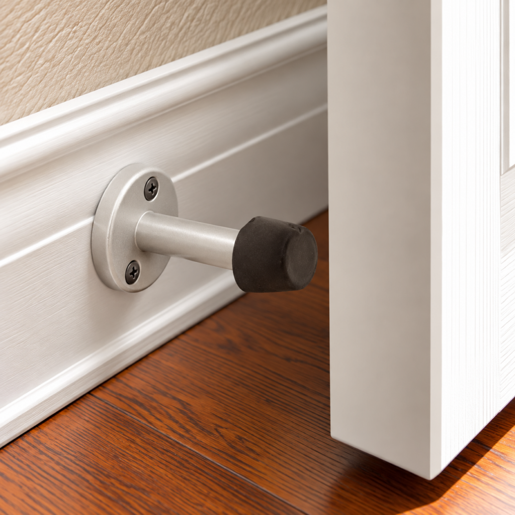 63mm Projection Door Stop in Satin Anodised Aluminium