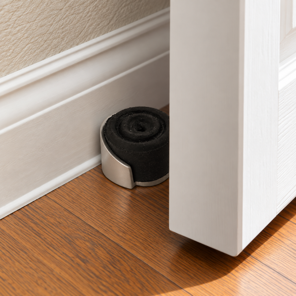 33mm Shielded Door Stop in Satin Anodised Aluminium