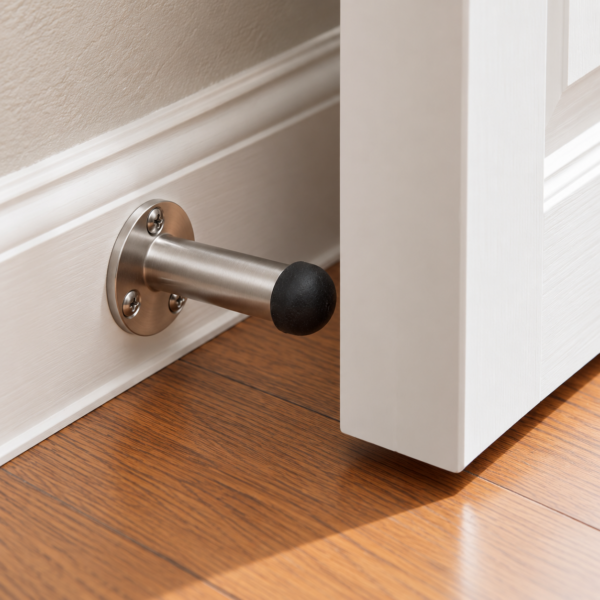 Projection Door Stops in Satin Chrome