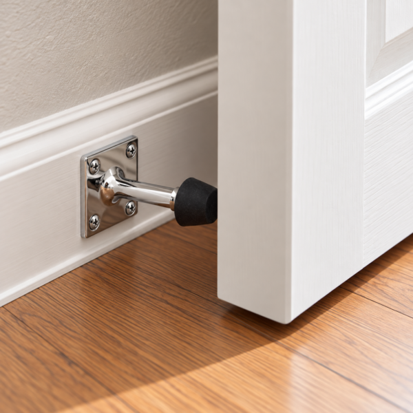 63mm Projection Door Stop with Square Base in Chrome