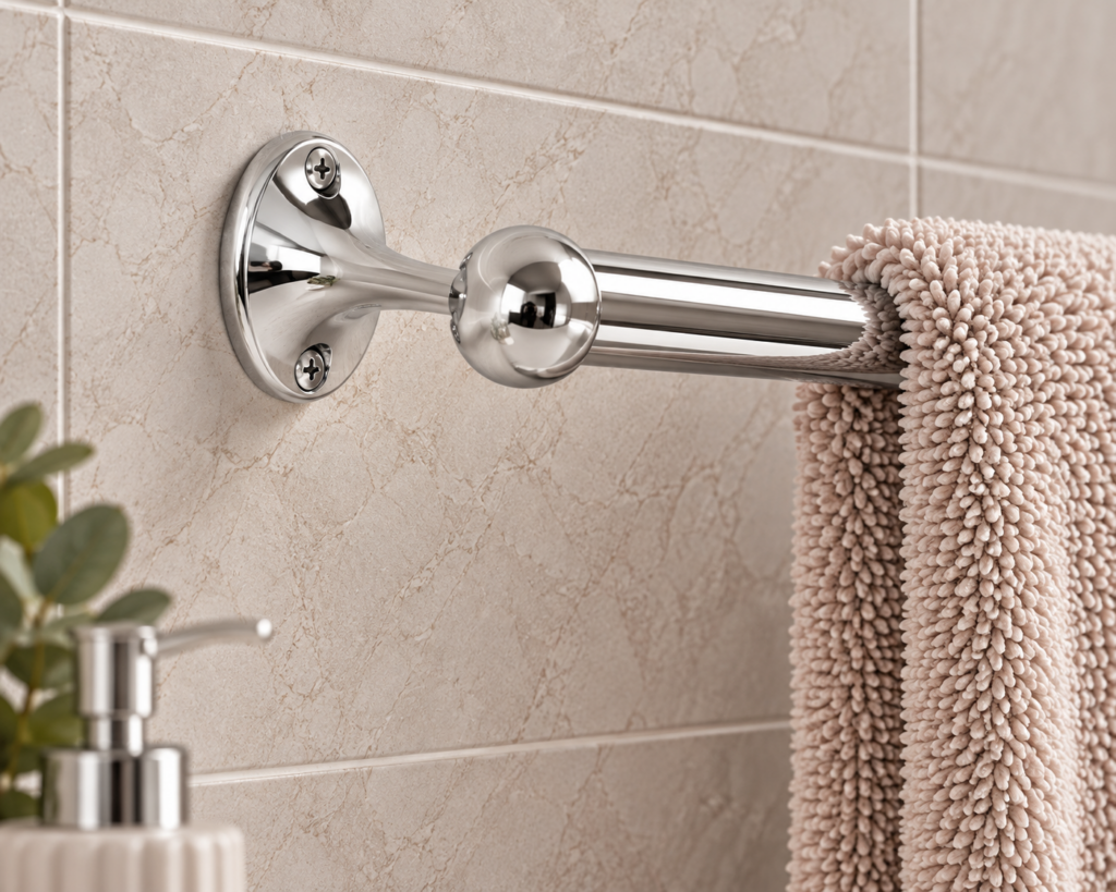 Towel Rail End Fixings in Chrome