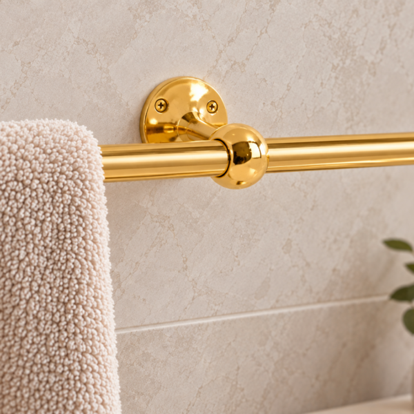 Towel Rail Centre Fixings in Electro Brass