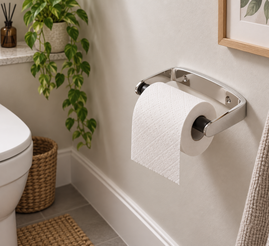 Heavy Duty Toilet Roll Holder in Chrome