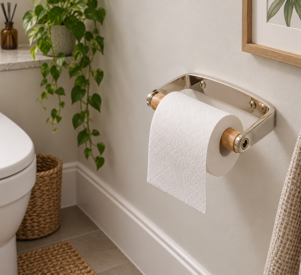 Locking Toilet Roll Holder in Chrome