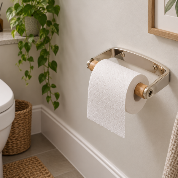 Locking Toilet Roll Holder in Chrome