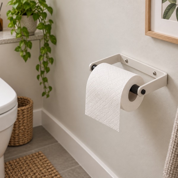 Toilet Roll Holder in White