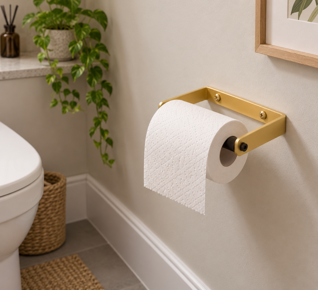 Toilet Roll Holder in Gold Anodised