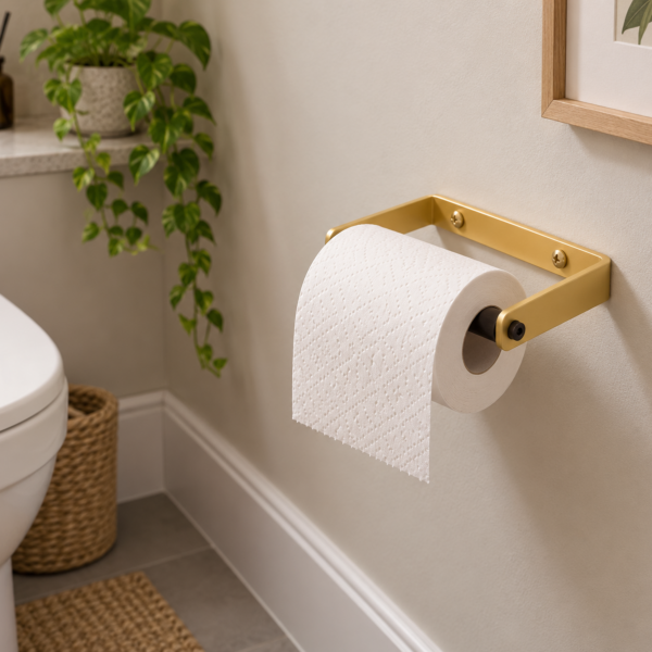 Toilet Roll Holder in Gold Anodised