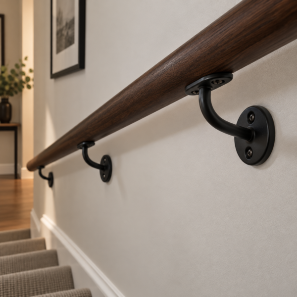 63mm Steel Handrail Bracket in Black