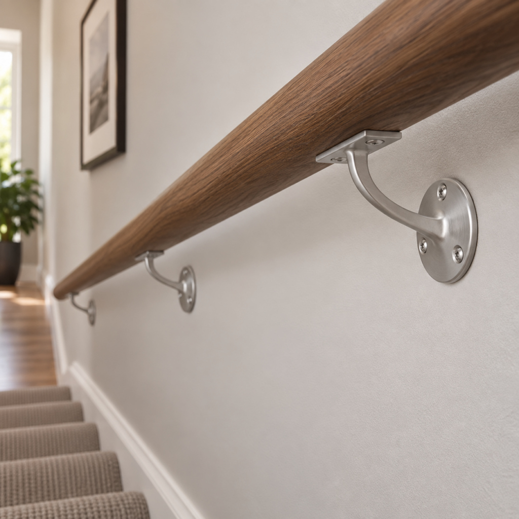 63mm Handrail Bracket in Satin Chrome