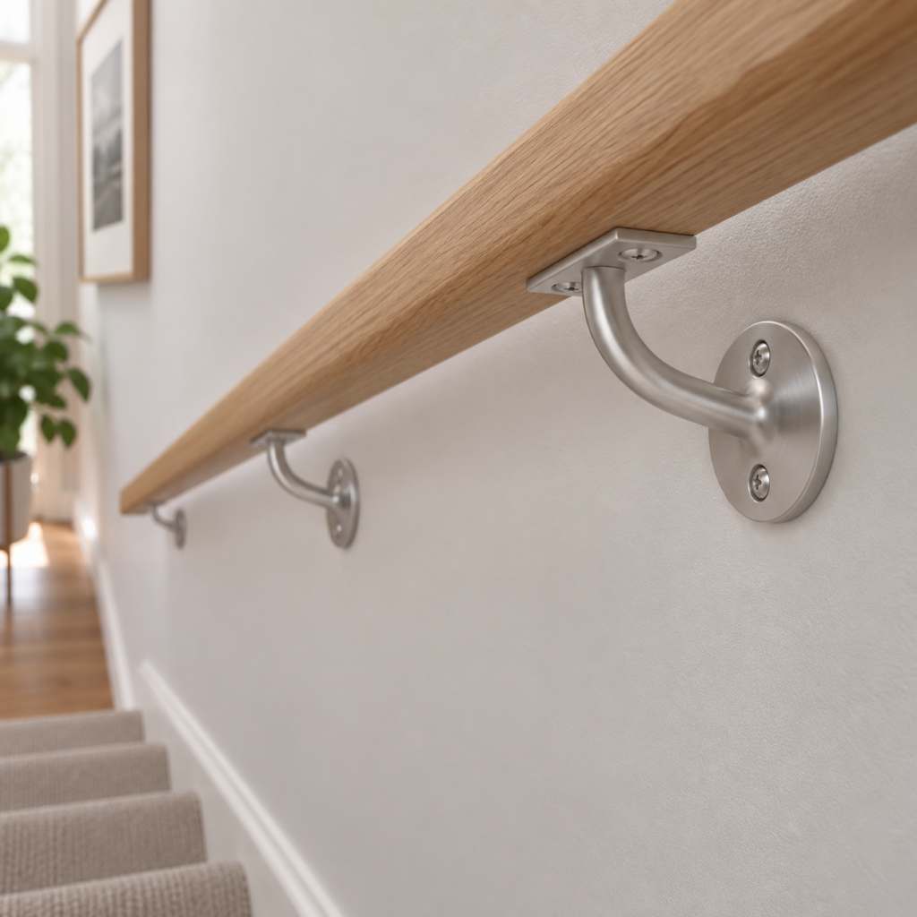 Heavy Duty Handrail Brackets in Satin Chrome