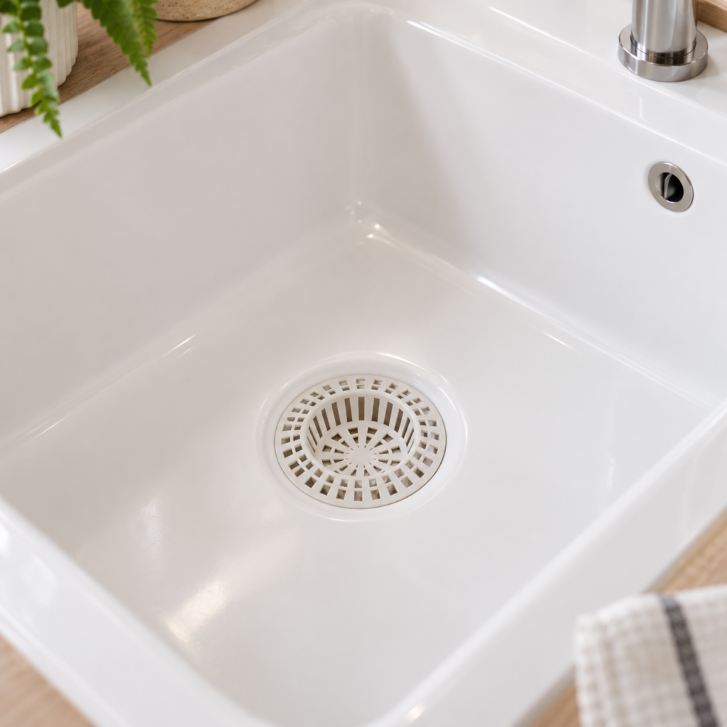 Sink Strainers in White