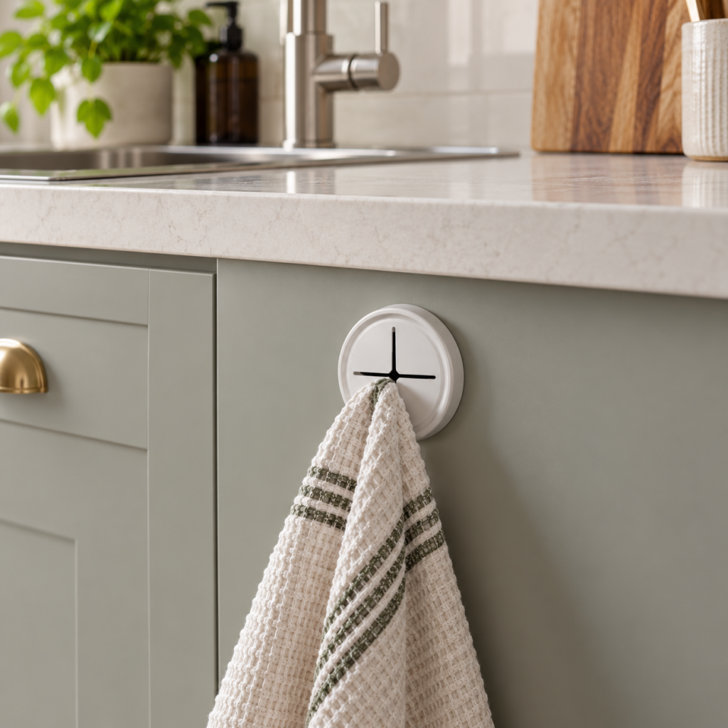 Self Adhesive Single Towel Holder in White