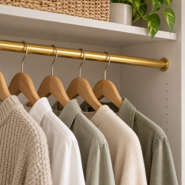 19mm Wardrobe Rail in Electro Brass