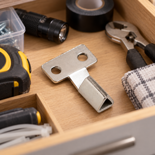 Meter Box Key in Bright Zinc Plated (BZP)