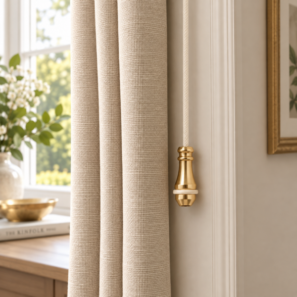 58mm Medium Curtain Cord Weight in Polished Brass