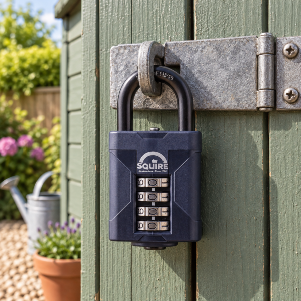 Squire 50mm Open Shackle Combination Padlock in Black