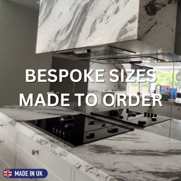 Polished Stainless Steel Cooker Splashback - Bespoke Sizes Up to 700mm Made to Order