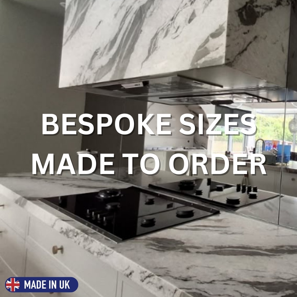 Polished Stainless Steel Cooker Splashback - Bespoke Sizes Up to 700mm Made to Order