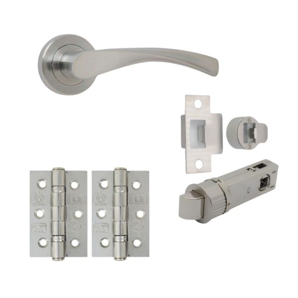 VIBE Design Twirl Lever on Rose Internal Door Handle Pack Satin Chrome